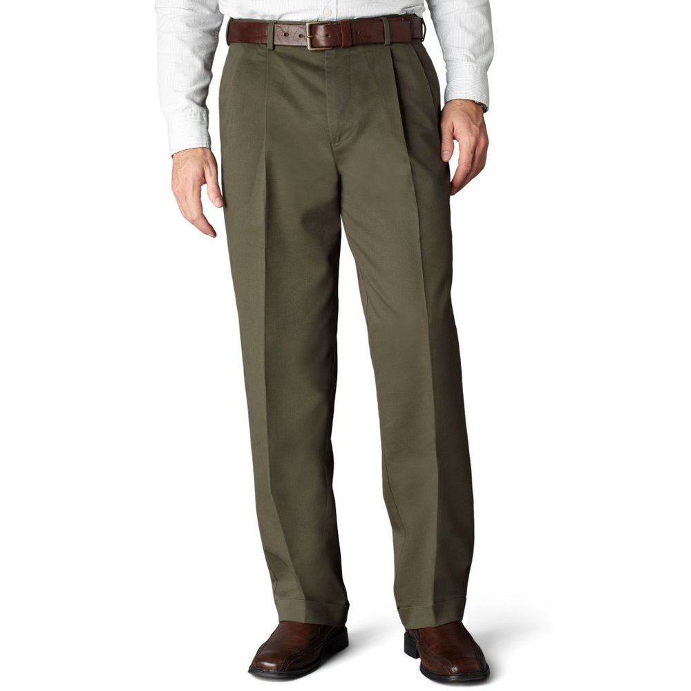 DOCKERS NWT CLASIC FIT PLEATED  1"ElasticWaist Tab